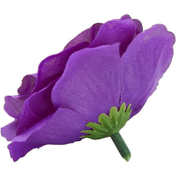 50 Pack Purple Artificial Flower,3 Inch Stemless Silk Cloth Roses for Wall Decor - Picture 7 of 7